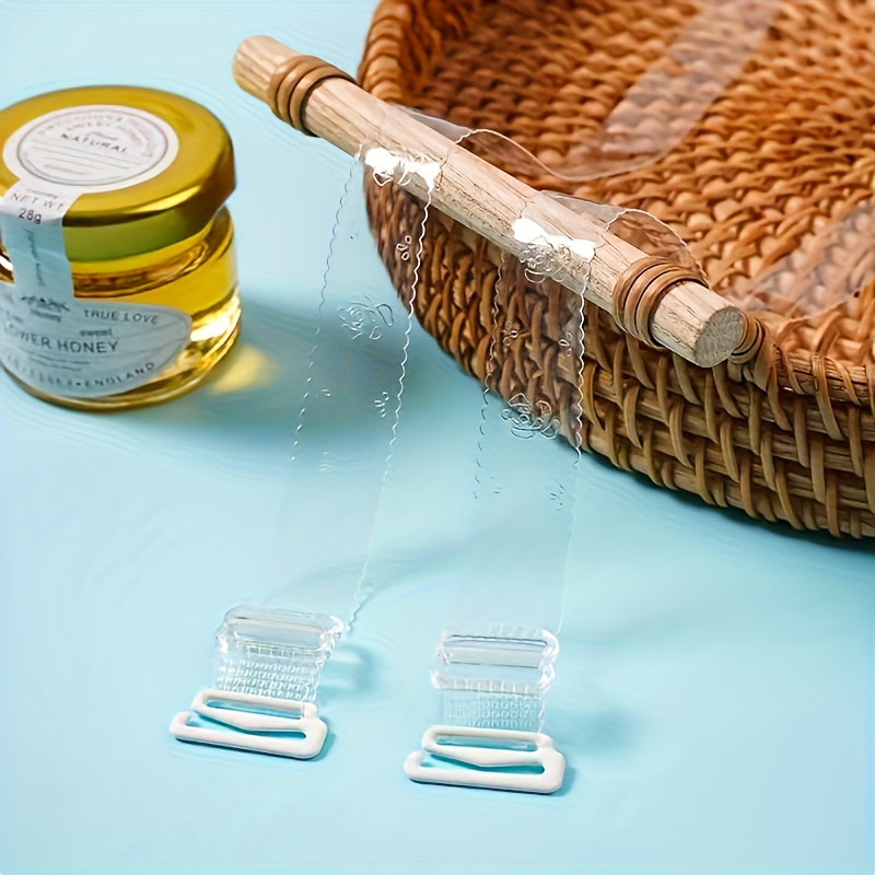 TEMU 1 Paar Blumen Transparente Unsichtbare Schulterband Breite Rutschfeste Nahtlose Schulteraccessoires Unterwäsche Träger BH Breitband