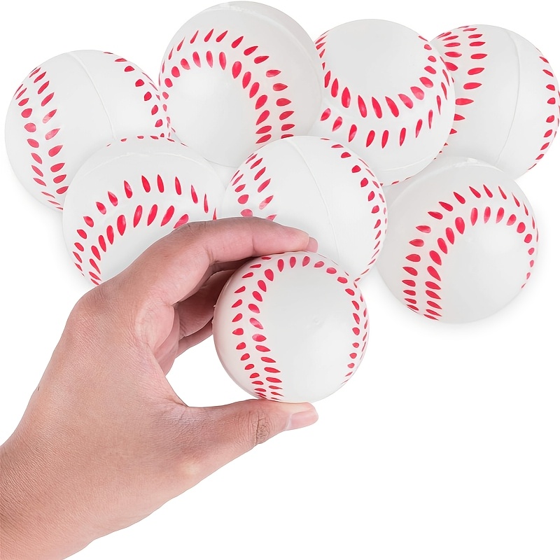 TEMU 6-pack - 2.5" Durable Polyurethane Baseball & Football Set For Party Games, Relaxation, Sports Themed Decorations - Universal Holiday Non-electric, Featherless, Ideal For Use