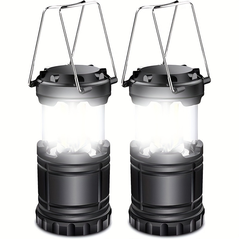 

1pc Led Camping Light - Super Bright Cob Lantern - Portable And Collapsible Emergency Flashlight With Battery Power (aaa Batteries Not Included)