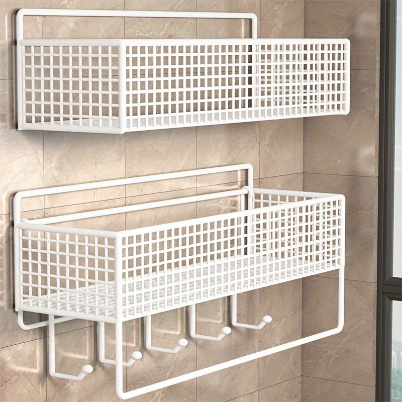 

Easy-install Metal Bathroom Shelf - No-drill Wall Mount Organizer For Toilet, Balcony & Washroom