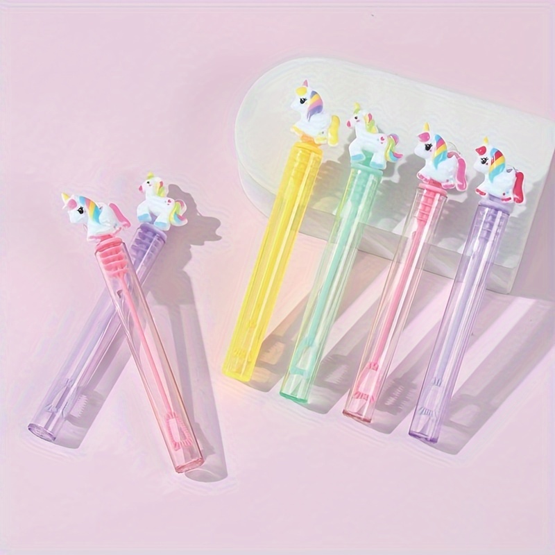 

10pcs Unicorn Bubble Wands For - Birthday Parties, Showers & Outdoor Fun, No-scented, Ideal For & Christmas Decorations, Party Favors