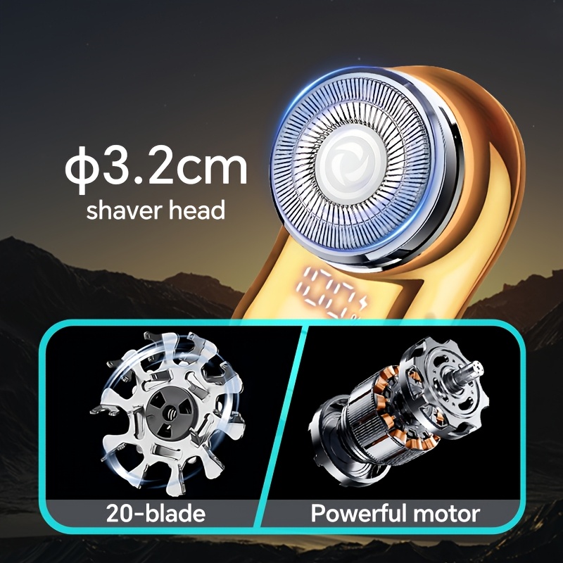 Men's Electric Shaver with USB Charging and Digital Display