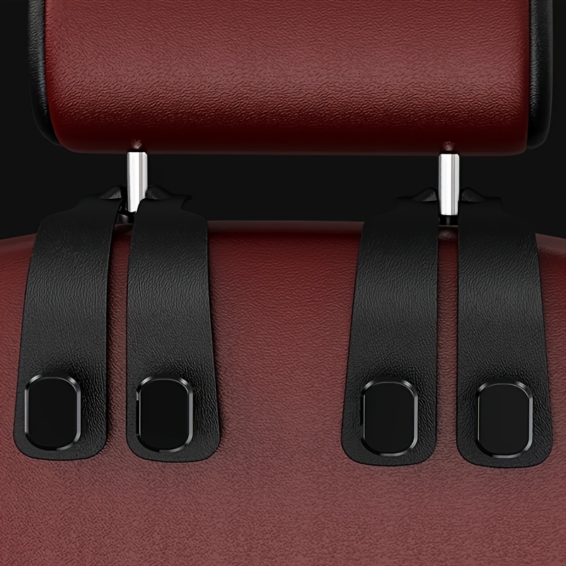 Image of Car Seat Back Hook Cover (with ), Concealed Hook Design - Made Of Pet Plastic, Universal Design Suitable For All Car Models, Can Hang Handbags And Backpacks On The Headrest.