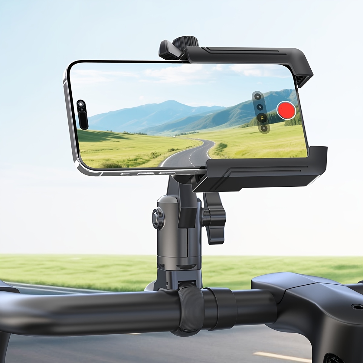 Nosilec za telefon za kolesa za krmilo, držalo za telefon za motorno kolo, nastavljiv nosilec za mobilni telefon s sponko, 360-stopinjska