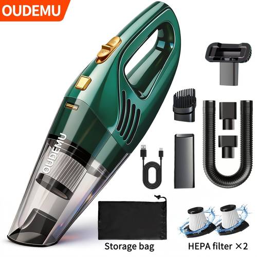 item picture car vacuum cleaner with powerful suction cordless handheld design large capacity lithium battery convenient and quick 6 additions portable high power vacuum suitable for car use