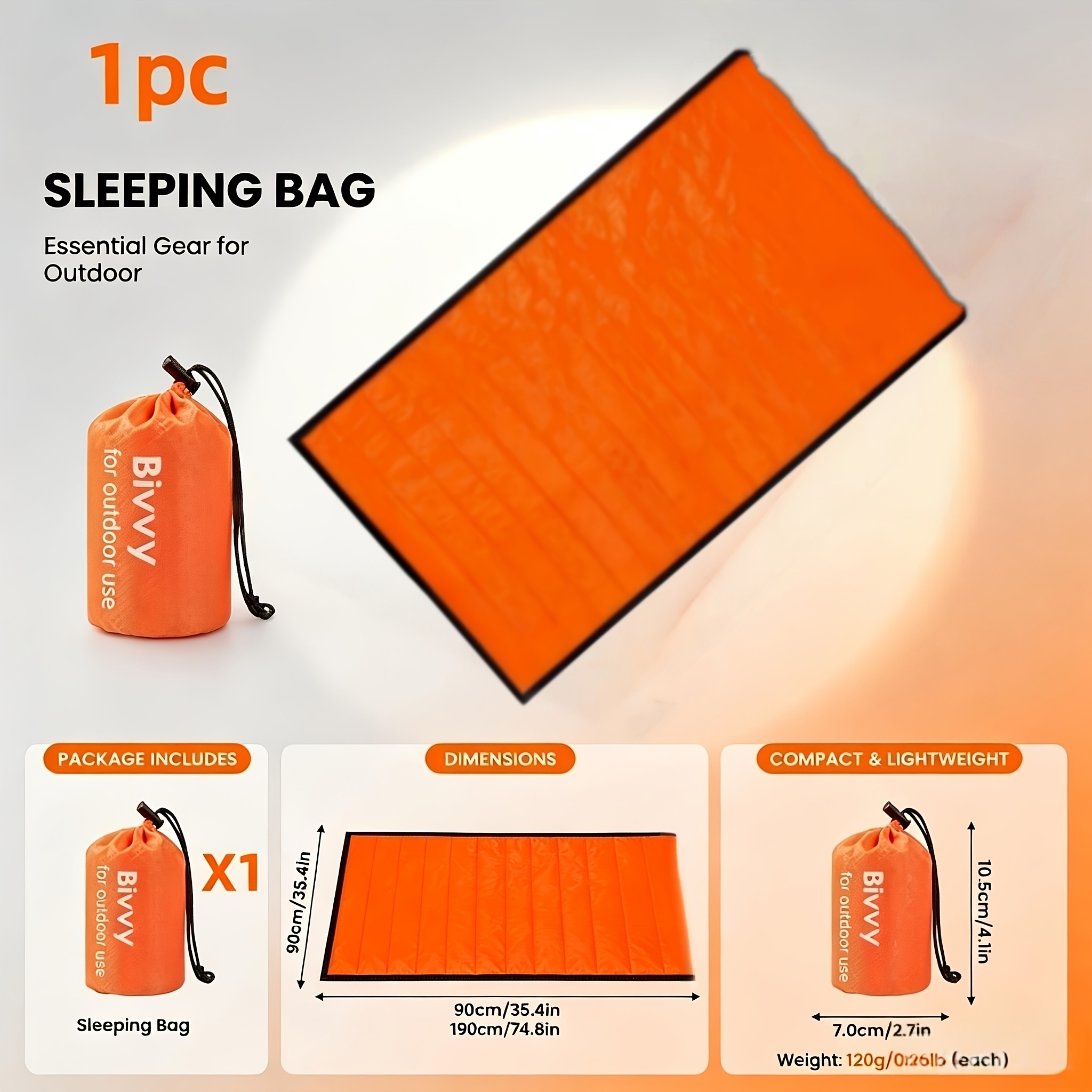1/3 Outdoor Sleeping Bags | Insulated Sleeping Bags, Cold Blankets, Polyethylene Insulation Blankets, Lightweight And Portable, Suitable For Camping, Hiking, Outdoor Activities, Backpacks