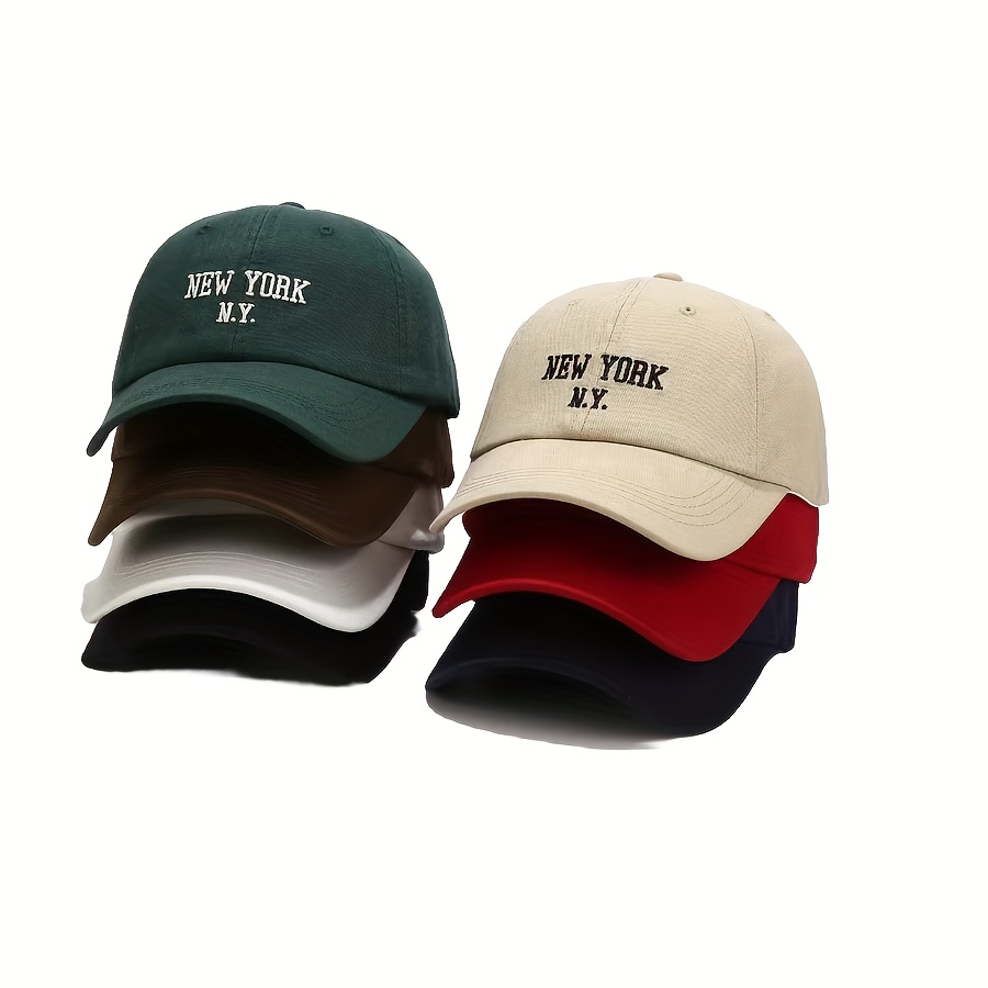 

Classic "new York" Embroidered Baseball Caps, Adjustable Soft-top Unisex Hat, Vintage Casual Streetwear For Spring/summer