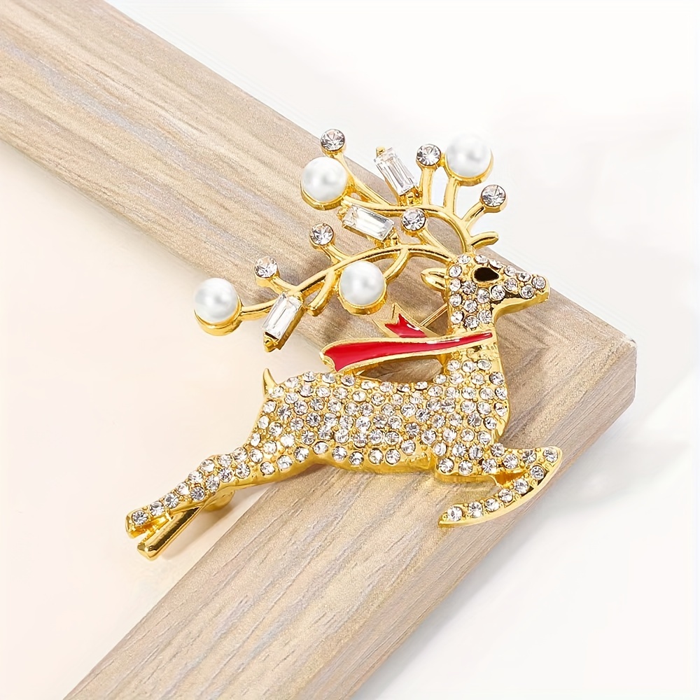 

Women's Christmas Brooch & Rhinestones - And Pin, For