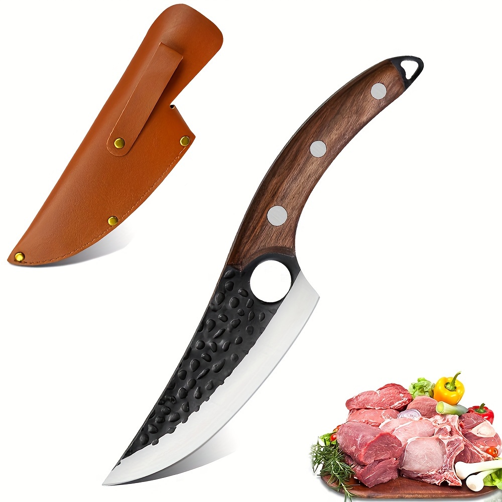 TEMU Knife , 's Knife Kitchen Knife Fingerhole Wooden , Sharp Knife Chopping Knife, 's Knife