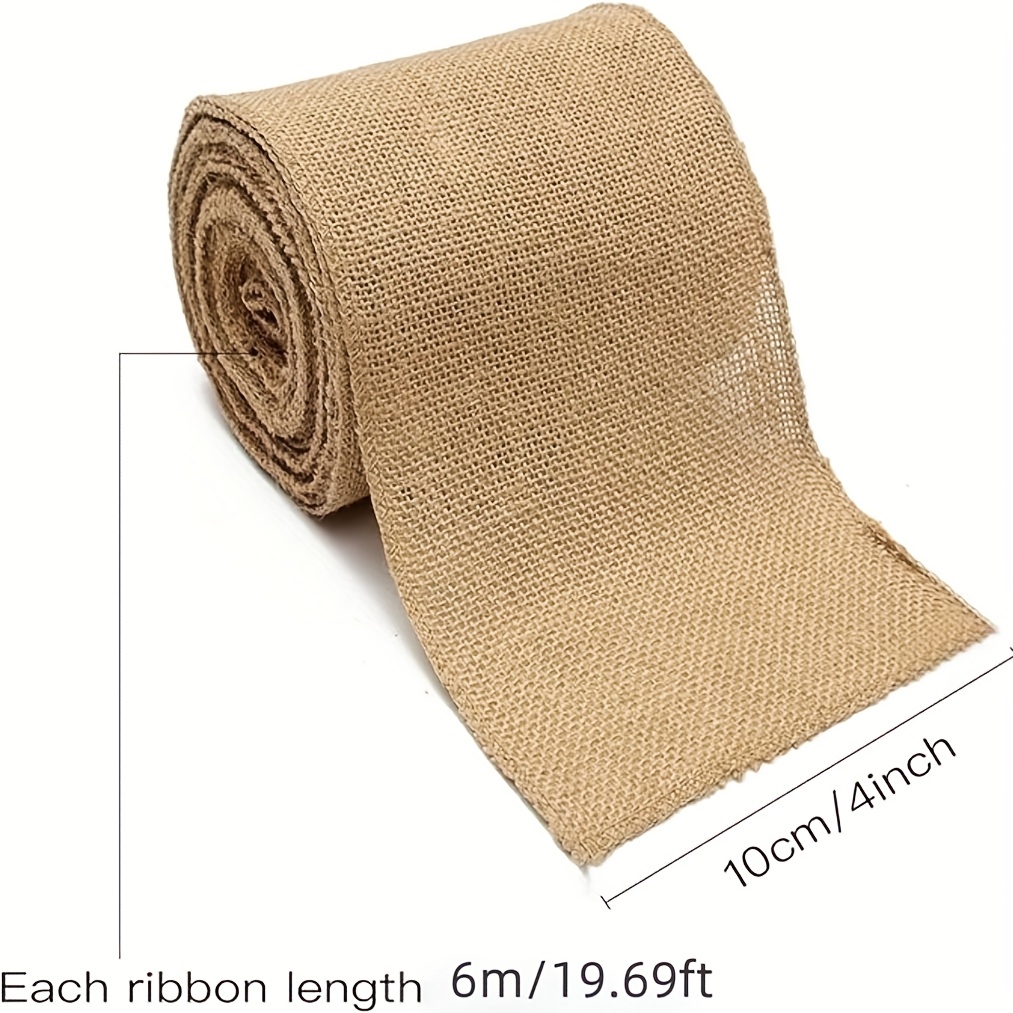 TEMU A 10/15/20 Cm Wide - 6 Meter Long Natural Hessian Brown Burlap Roll - For Crafts, Christmas Tablecloths And Chair Curtains, Wedding Decorations,