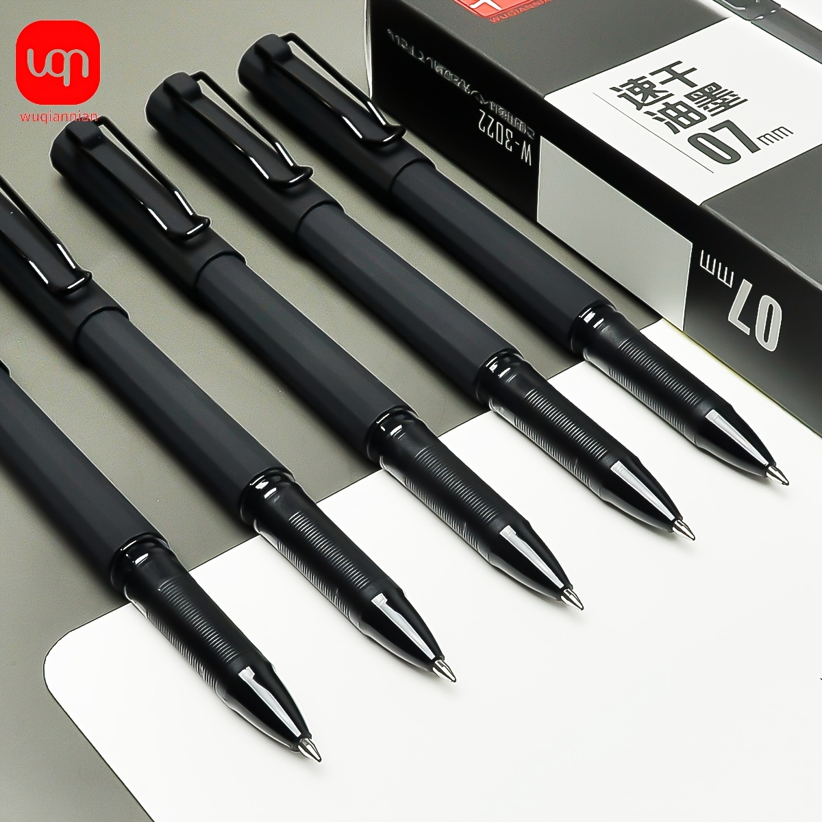 

Wqn2/5pcs Simple Atmosphere, Gel Pen, Design, Smooth Ink, Comfortable Grip, 0.7mm Nib, Hard Pen Calligraphy Pen, Daily Writing And Campus Use, Business Pen