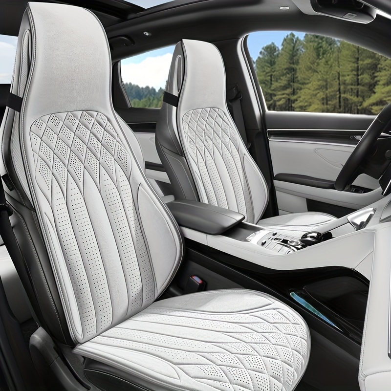 TEMU 2pcs Fashionable And Minimalist Two-seat Car Front Seat Cushions, Breathable And Comfortable, High-end Ventilated Cooling Pads For Vehicle Seat