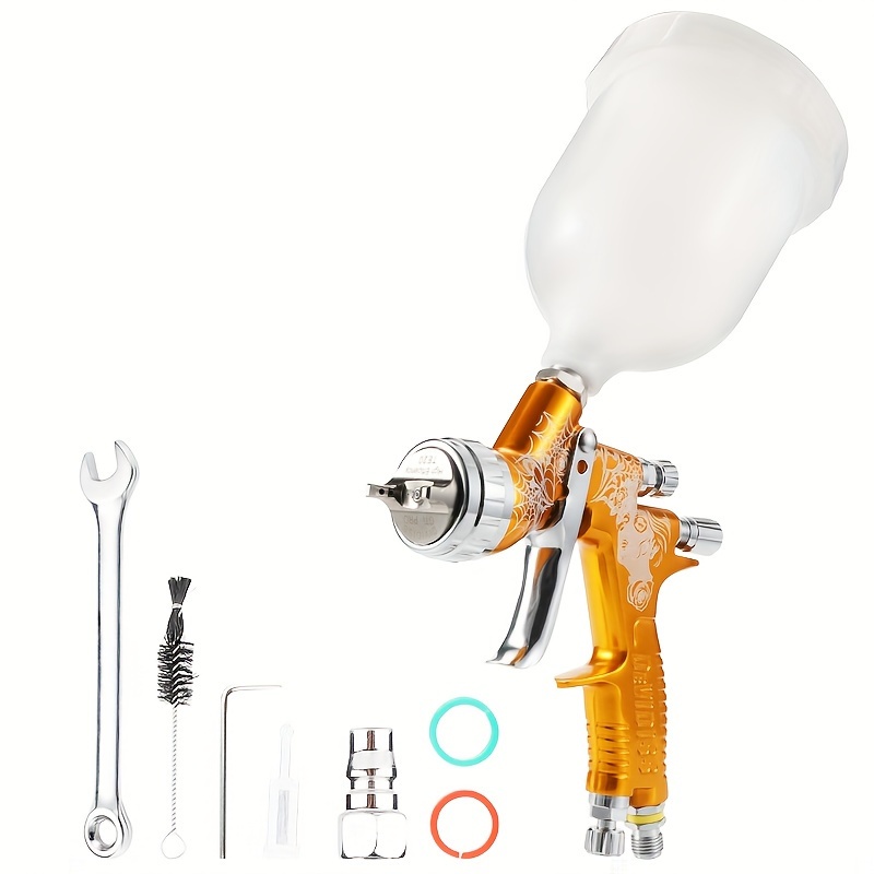 TEMU Pistolet de pulvérisation à alimentation par pression, pistolet à gravité avec réservoir de 600 ml, buse de 1,3 mm LITE, base H1, buse de 1,3 mm