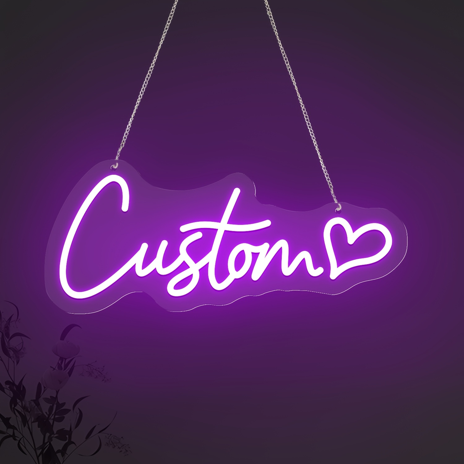TEMU Enseignes Lumineuses LED Personnalisées pour Décoration Murale - Alimentation USB, Luminosité Réglable, Lettrage Personnalisé pour Installation