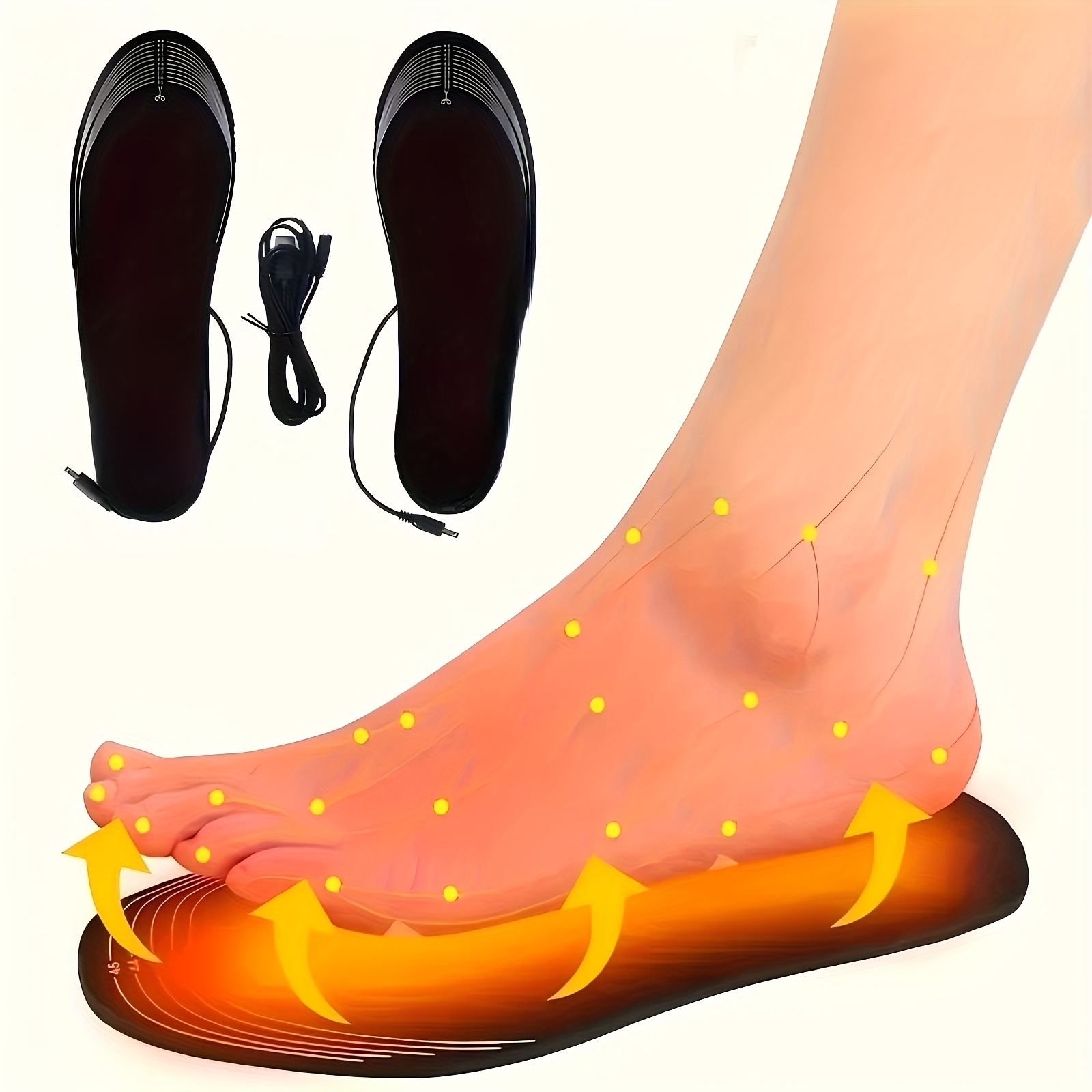 Usb Heated Foot Pad - Cozy Fabric, Adjustable Temperature, Cold Weather Use, Winter Footwear Accessory | Usb Powered, Flexible Heating Element, Without Battery