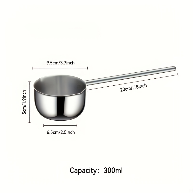 stainless steel mini pot with long handle 300ml     marshmallows soap ideal for indoor outdoor cooking kitchen essential details 1