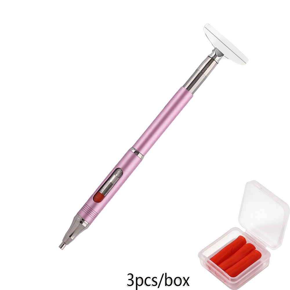 TEMU Stylo Pinceau à Pointes Rotatif Double Extrémité avec Pâte à Cire Rechargeable, Adapté pour Peinture Diamant 5D, Crayon Strass pour Art DIY,