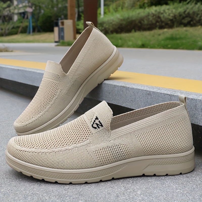 Men's Stylish Solid Knit Casual Shoes - Lightweight, Breathable, Non-Slip - The Perfect Choice for Outdoor Adventures and Leisure Enthusiasts