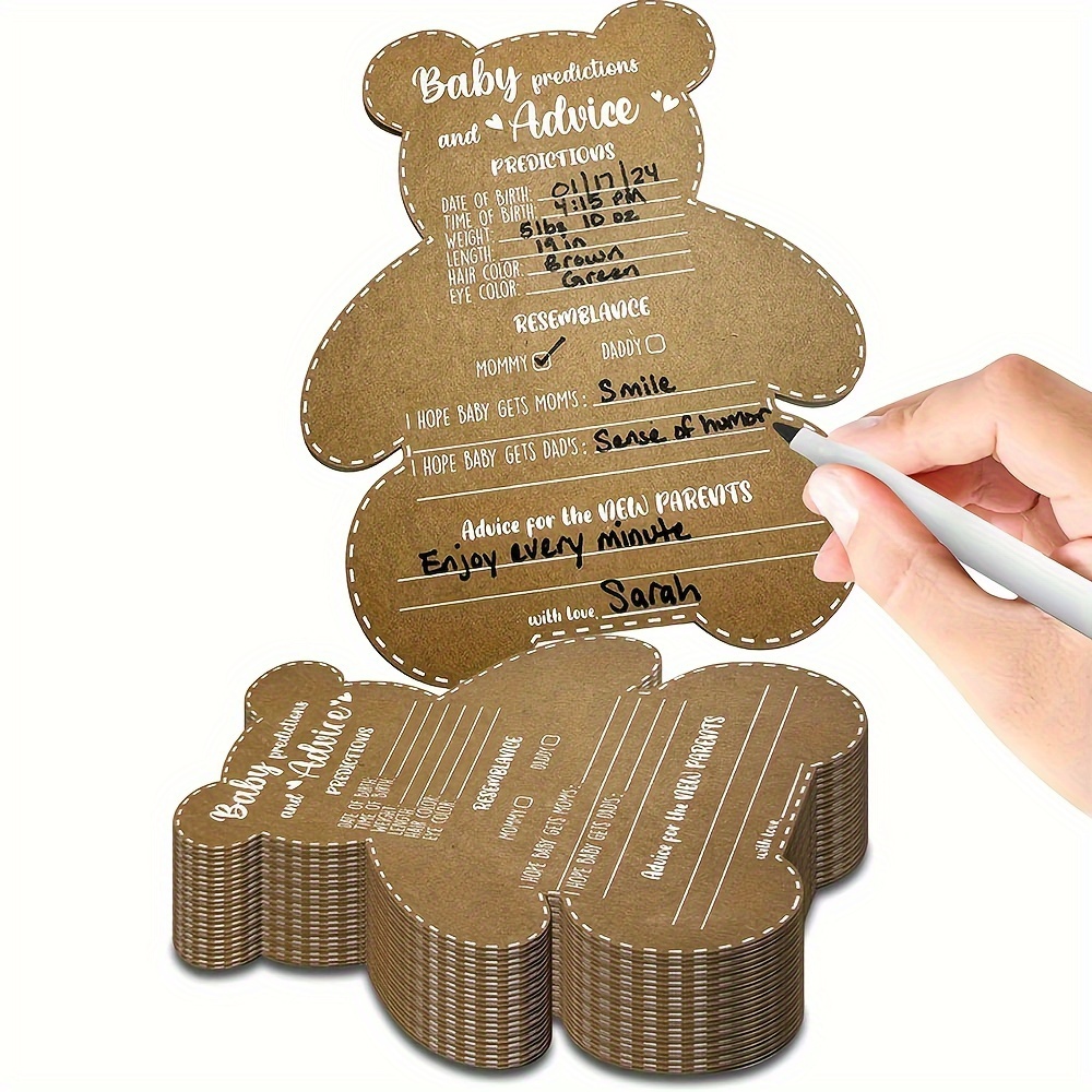

25/50pcs, Baby Shower Games We Can Bearly Wait Teddy Bear Baby Shower Advice Cards For Parents To Be - Set Of 25/50 - Woodland Baby Shower Games (teddy Bear)