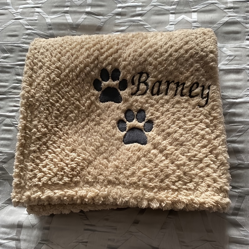 Dog Blanket - Cat Blanket - Personalised Dog Blanket - Puppy Blanket - Paw Print Blanket - Super Soft Pet Blanket - Embroidered Blanket