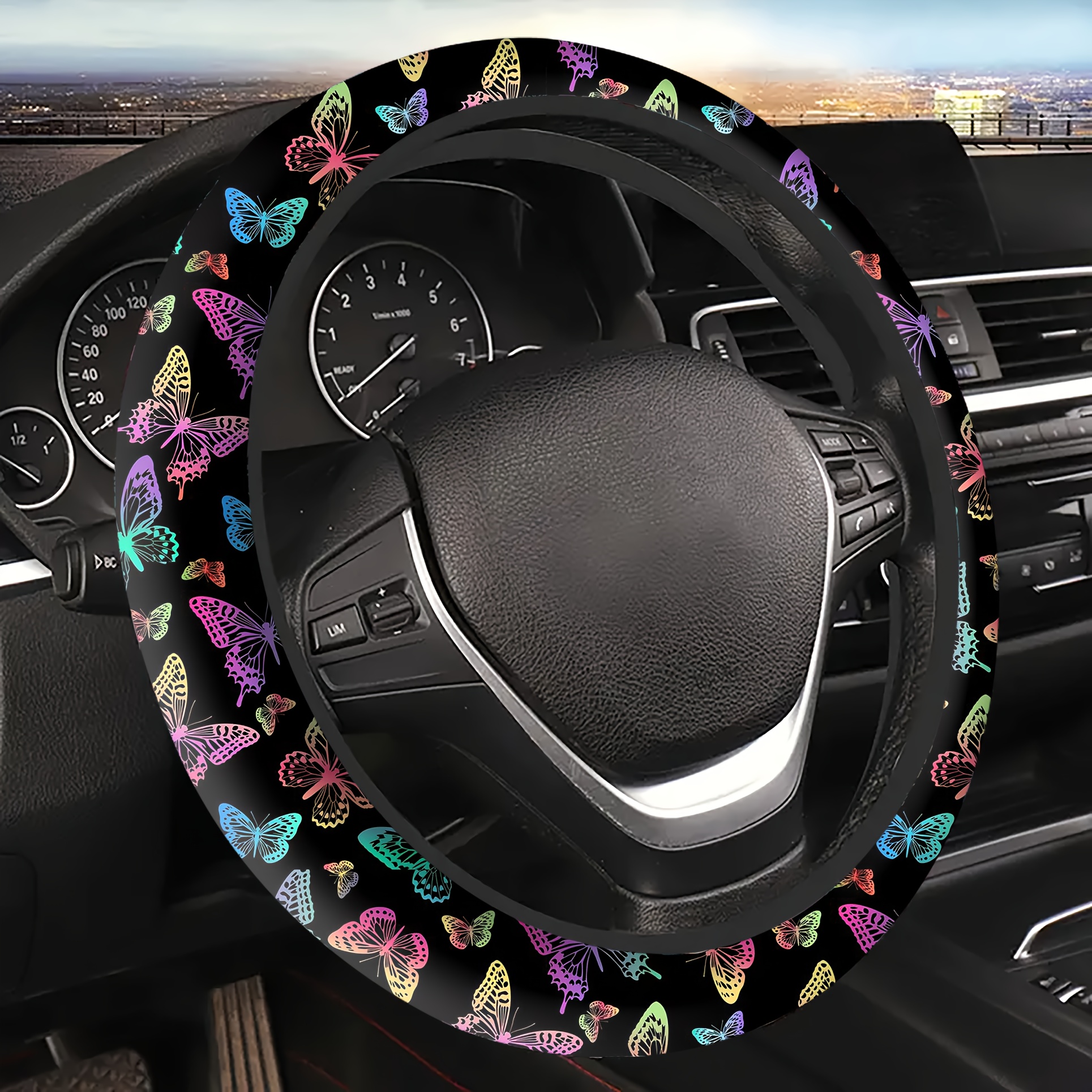 

Butterfly 15" Non-slip Steering Wheel Cover - Neoprene, Fits Suvs & Sedans