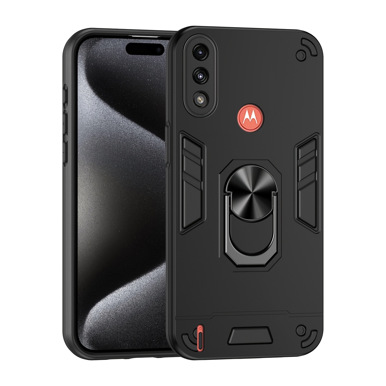 TEMU Phone Case: Suitable For Moto E7 Power Phone Case With 360-degree Rotating Phone Stand