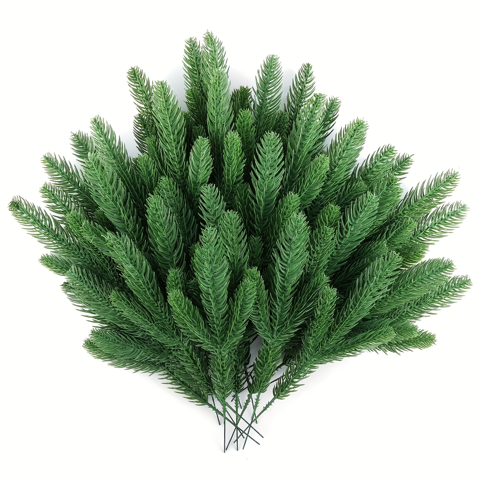 TEMU 24pcs Of Artificial Pine Branches - Holiday Christmas Decorations - That Used For Diy Flower Garlands, Flower Garlands, And Home Decor -