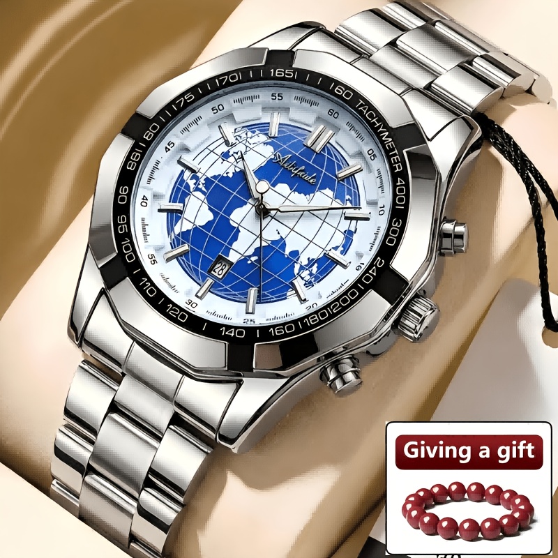 Image of 1pc Men' Mechanical Watch With Stainless , Suitable For Fashionable Trends, Easy And Versatile Business Wear, And Birthday/holiday Gifts, Without Battery