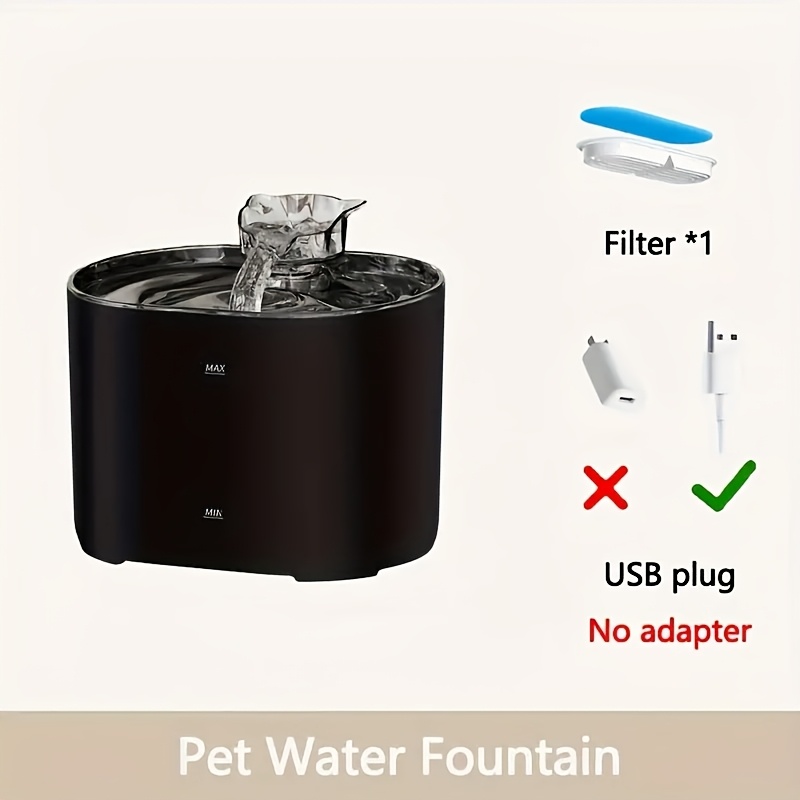 Image of Cat Water Fountain 2.2l/74oz Cat Fountains Pet Fountains With Cat-shaped Spout, Water Fountains For -cat Drinking Dispenser,usb Power Supply