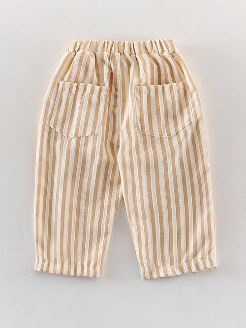 spring summer baby toddler striped long pants boys girls casual pocket breathable trousers for outdoor