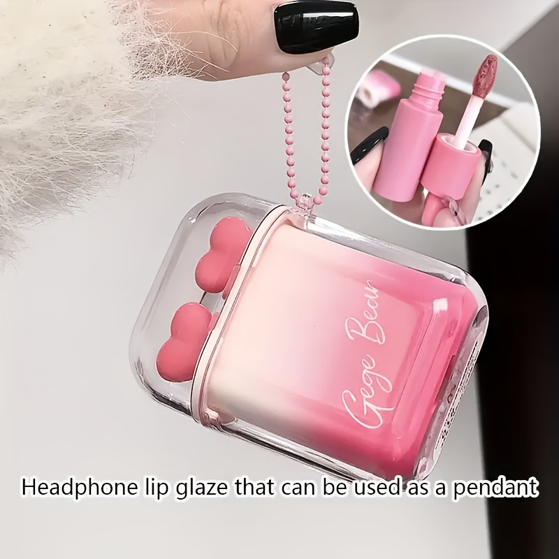 gorgeous bear lip gloss set 2 in 1 matte gloss     shaped case with ears design long lasting moisturizing lipstick ideal for gifting glossy lips   lip product glossy   details 2