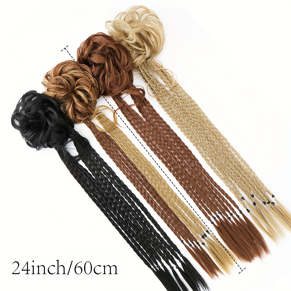 womens silvery gray long braid ponytail  n high temperature fiber natural look easy   everyday synthetic hairpiece for women ponytail   details 4