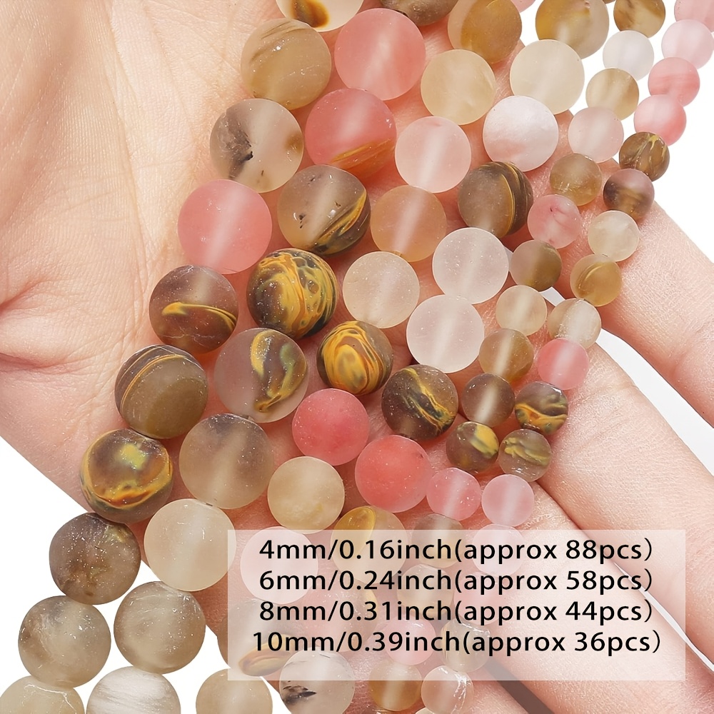Image of 4-12mm Cherry Quartz Beads - Marbled Pink, Brown, Loose Gemstone Beads For Making, Bracelets, Necklaces - Durable Craft Supplies, Beads For Jewelry Making, Bracelet Crafting