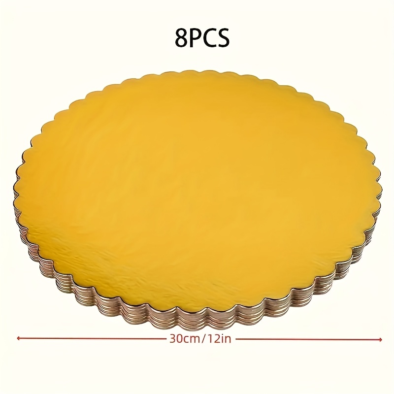 Image of 8pcs Boards, Disposable Round Pizza Board Decoration Bases, For Birthday, Wedding Celebrations, Christmas, Cake Baking Supplies, Packs