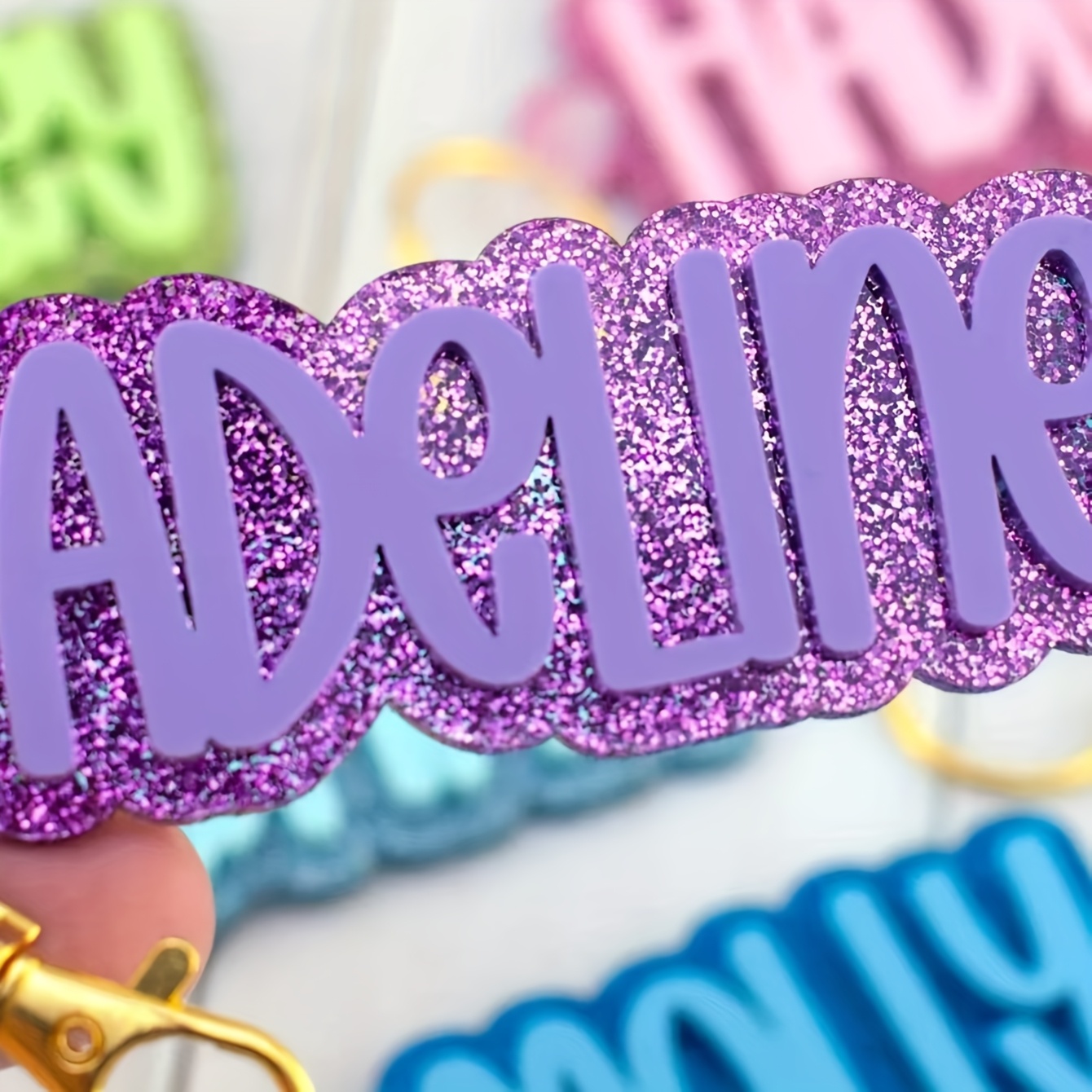 TEMU Personalized Acrylic Name Keychain, Beach Bag, Custom Diy , Autumn And Winter Style, Unique Letter Labels, Bag Pendant, Ideal Gift For For