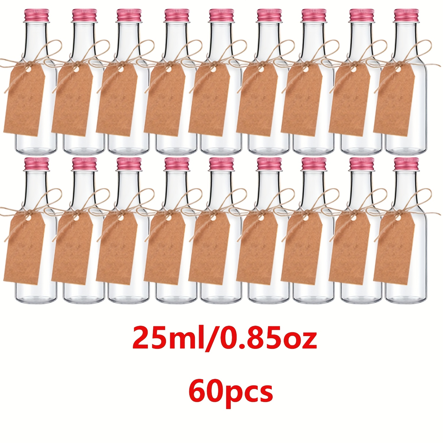 Bottiglie Per Liquori Mini Furuising Set Da 12 Bottigliette Vetro 60ml - Mini Bottiglie Riutilizzabili Per Liquori, Shot, Succhi E Salse Con Accessori Completi Bottigliette Vetro 100ml - 3