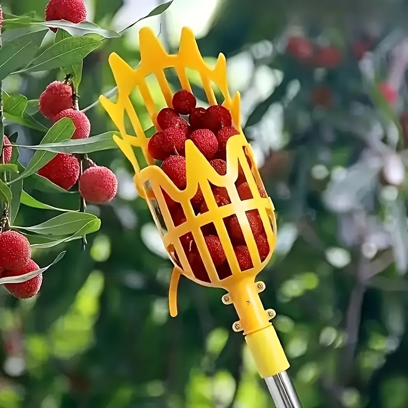 1ks nastaviteln nstroj na sbr ovoce - odoln lut plast & kov, vsuvn ty pro bezpen & pohodln sklize - ideln pro , bayberry, vestku & dal - nezbytn zahradn gadget 0
