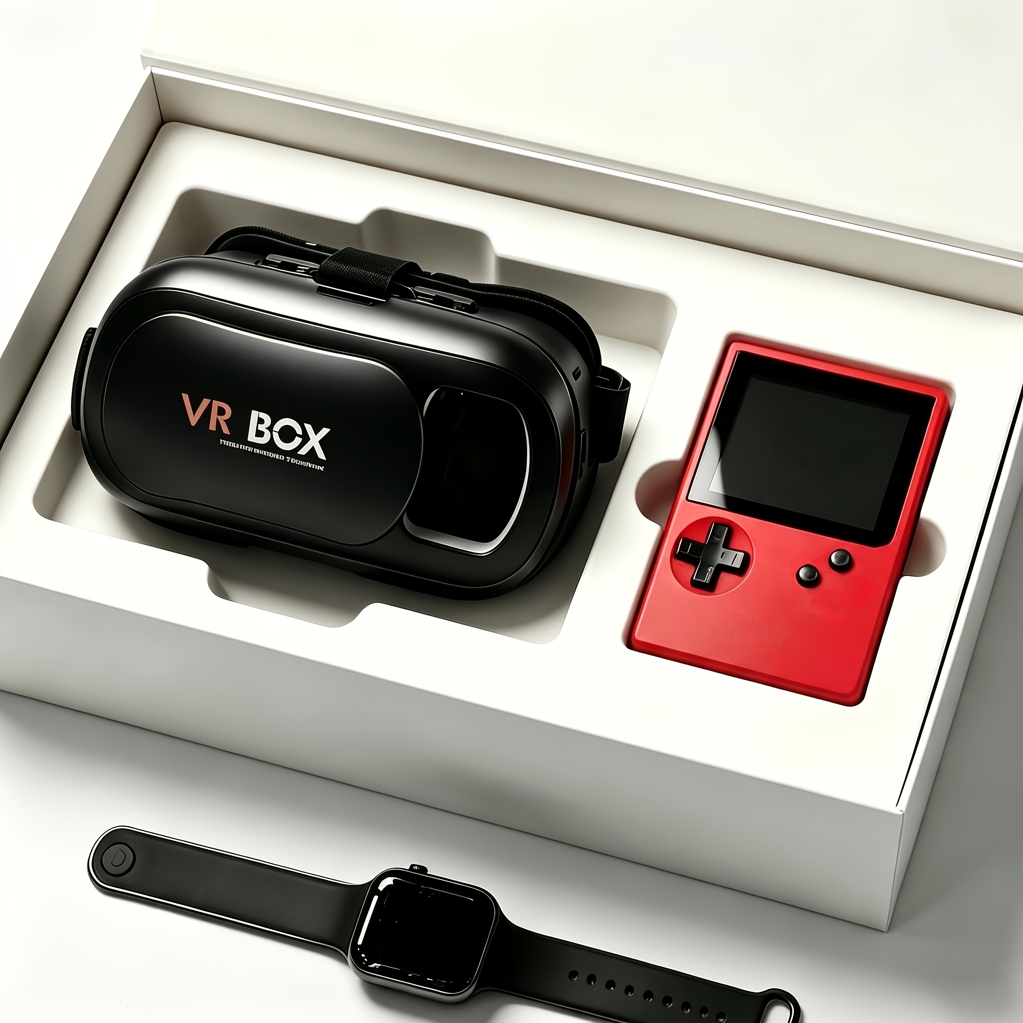 TEMU 3pcs (1pc Vr Glasses And 1pc Handheld Game Console And 1pc Watch), Vr Glasses For Viewing And Gaming Experience, Compatible With 4.-inch Phones,