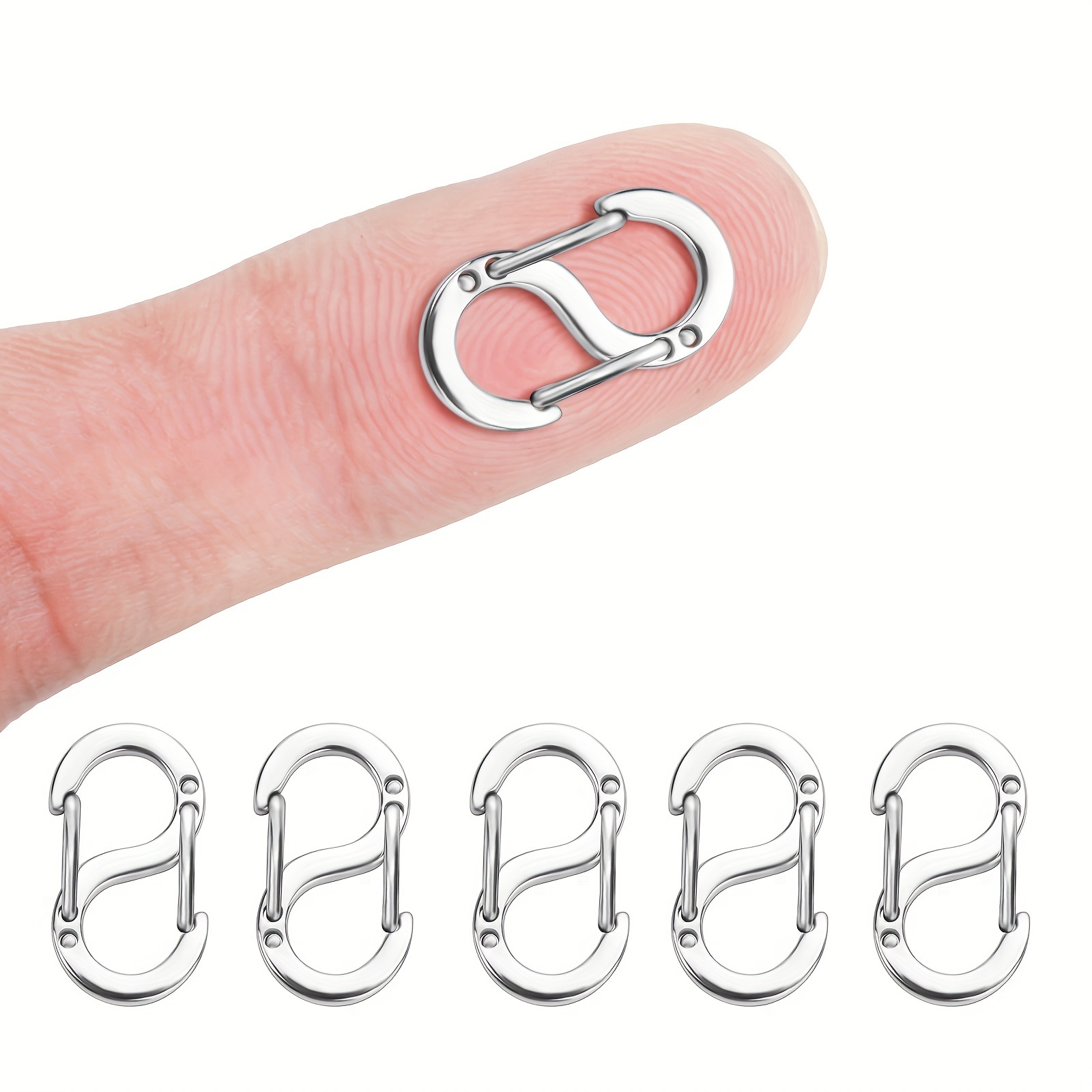 

5pcs Double Opening Shortener Clasp Necklace Clasp And Closures Stainless Steel S Lock Bracelet Connector Necklace Clip For Diy Jewelry Making Accessories