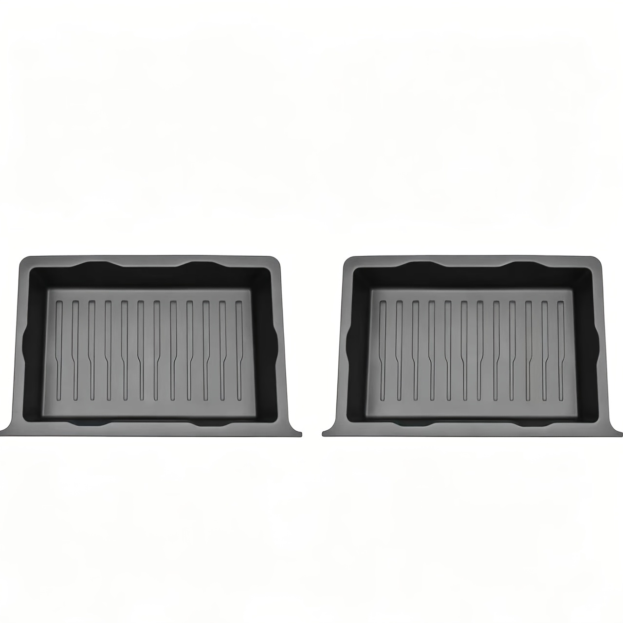 TEMU Paquete de 2 bandejas de almacenamiento TPE debajo del asiento, accesorios de almacenamiento interior para coche compatibles con 21-24