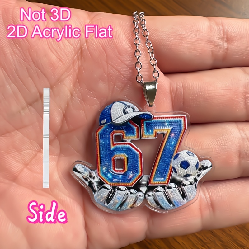TEMU Piatto 2D, Figura e con fascia per capelli che un ciondolo a forma di collana 67, Ciondolo a foto con ciondolo acrilico 67, Accessorio per tutto