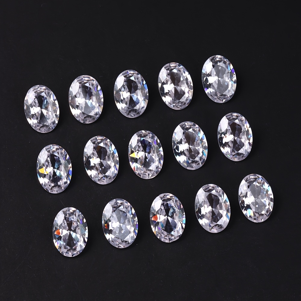 7pcs Oval Egg-Shaped White Synthetic Glass Beads for DIY Projects