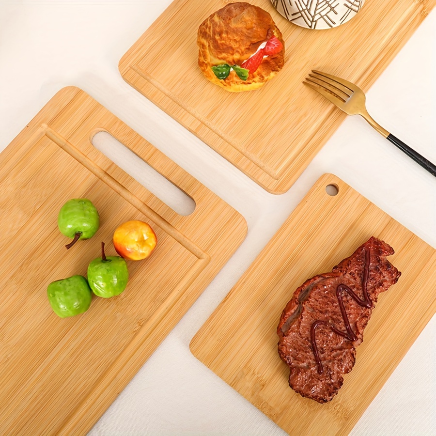 

food-safe" Royal Craft Bamboo Cutting Board With Juice Groove - Thick, Durable Kitchen Chopping Block For Meat & Vegetables, Easy-grip Handle