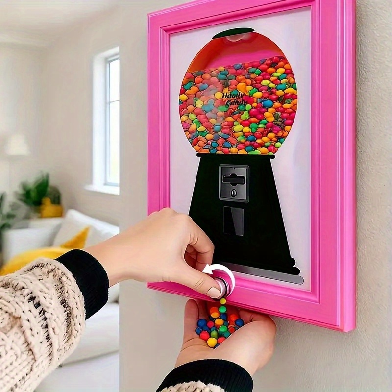 Photo Frame Designed To Hang On The Wall, Equipped With A Candy Dispenser, Perfect For Displaying Pictures While Conveniently Accessing Candies, Nuts, And Pet Treats