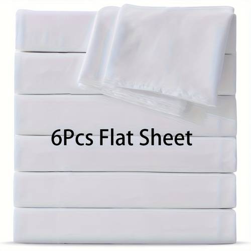 6 pack flat sheet breathable brushed microfiber fabric top sheet anti non fading bulk flat sheets only