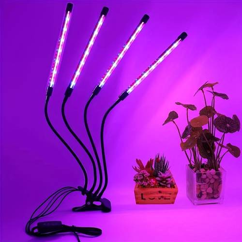 led plant grow light plant light clip timer 3 9 12 hours sunlight succulent herbs with auto timer 10 speed dimmer for indoor plants potted plants home gardening tools seedling replacement lights decorations valentines day