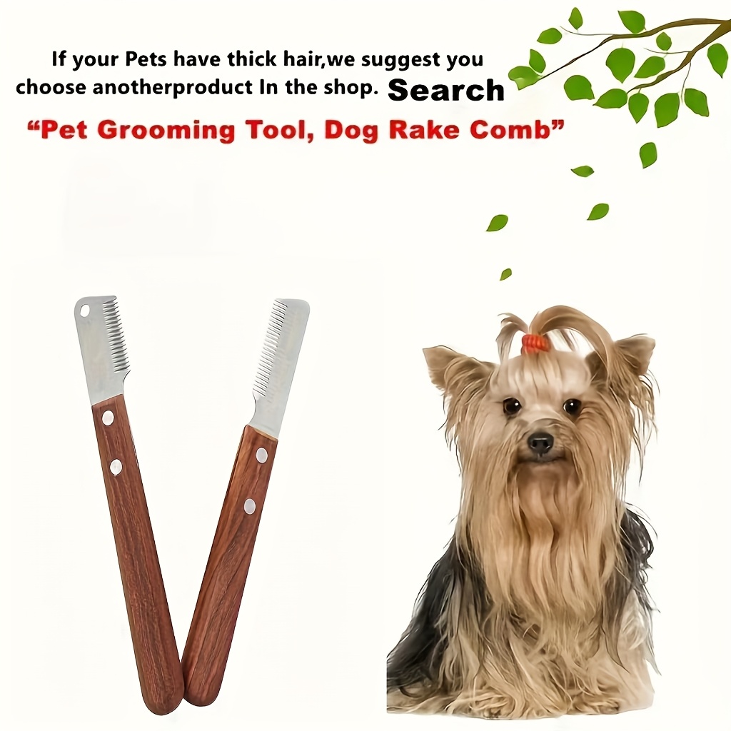 

2pcs/1set Dog Grooming Tool Set, Wooden Handle Dog Hair Removal Comb, Scraper Trimmer, Pet Grooming Supplies