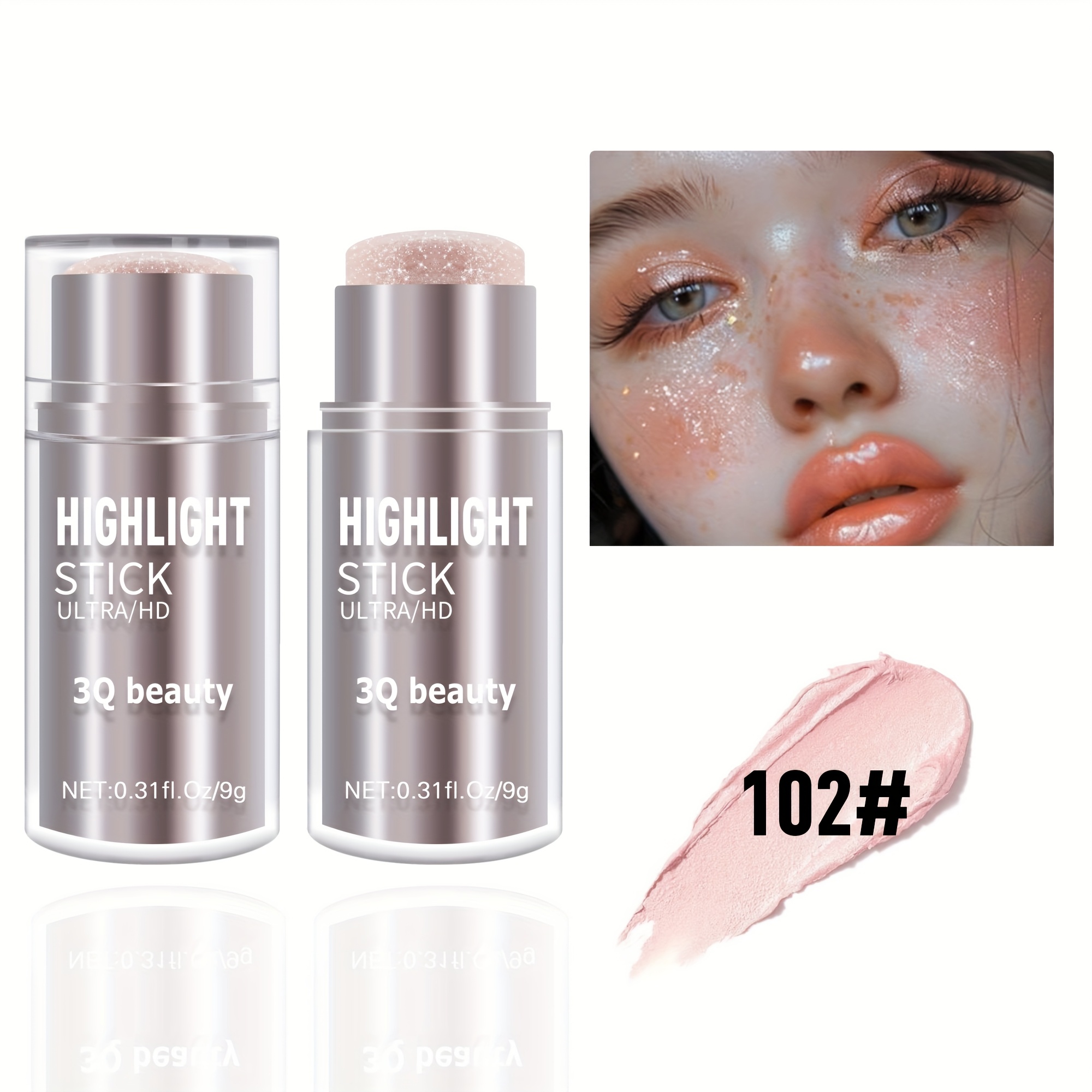 TEMU Multifunctional Facial Brightening And Contouring Stick, Pearlescent Body Highlights, Eyeshadow, Stage Makeup Effect