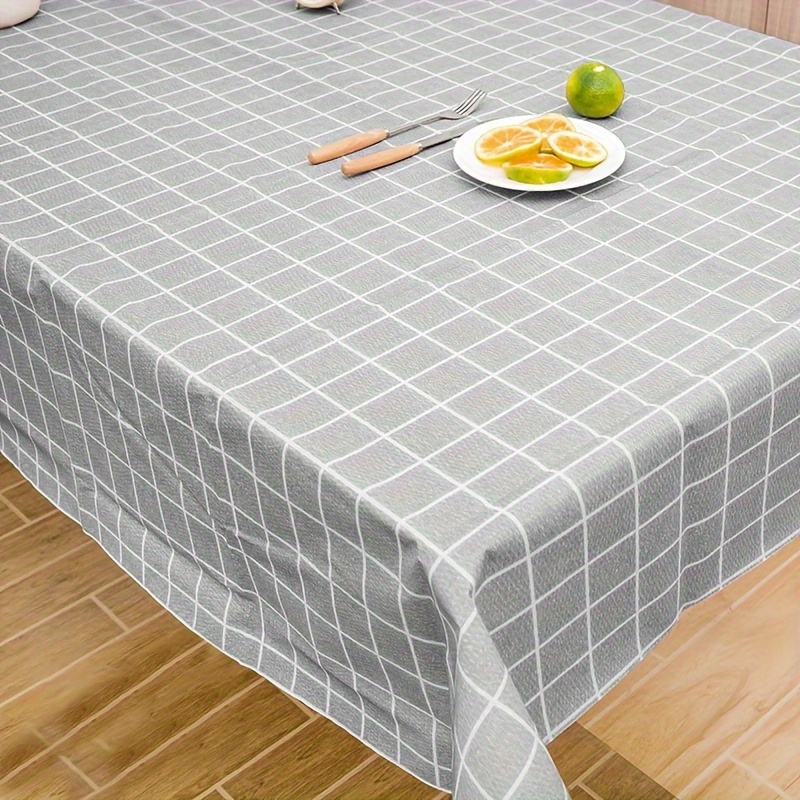 

Elegant European-style Waterproof & Oil-proof Tablecloth - Washable, Rectangular Pvc Dining Cover For Home And Restaurant Use