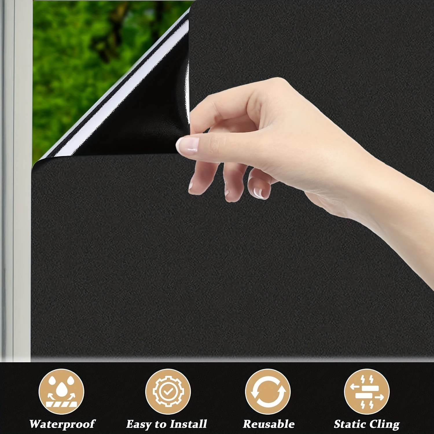 E-shop Fensterfolie für Sichtschutz, Verdunkelung und Sonnenschutz, geeignet für Glasfenster mit einer mattierten und reflektierenden Endseite